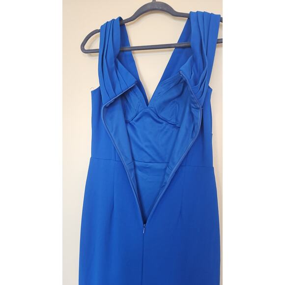 Betsy & Adam Cold Shoulder Corset Bodice Gown – Cobalt Blue – Size 6 - Picture 4 of 6